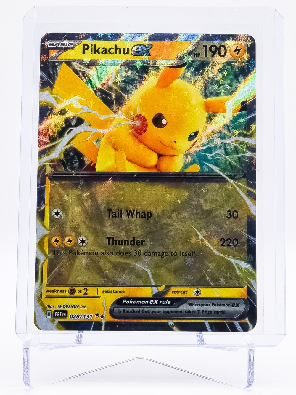 Pokemon Card Pikachu 028/131 EX Double Rare Holo Prismatic Evolutions NM